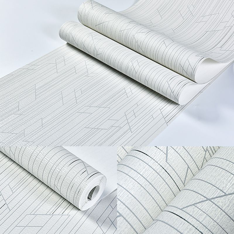 Modern Geometry Wallpaper Roll Non-Woven Washable Light-Color Wall Covering for Bedroom