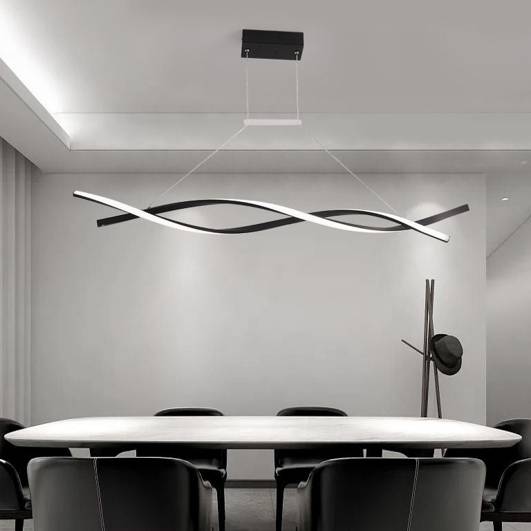 Moderne lineaire kroonluchter verlichtingsarmaturen Metallic Hanging Light Kit voor restaurant