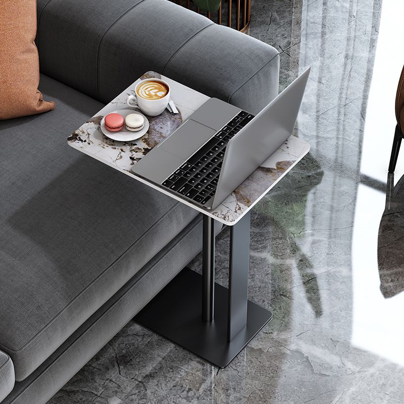 Contemporary Metal C Side Table 21.65" Tall Rectangular End Table