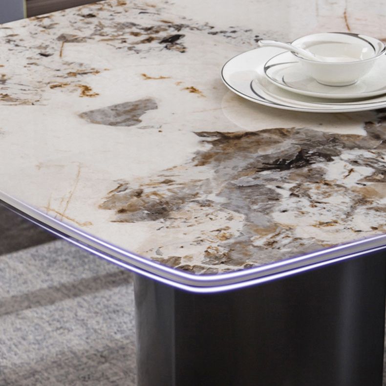 Glam Style Dinette Set for Home 1/2/3/5/6 Pieces Glossy White Dining Table Set