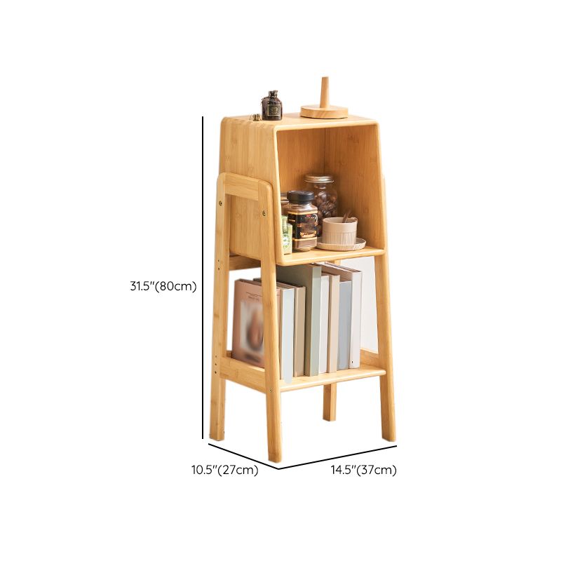 Contemporary Closed Back Bamboo Bookshelf Vertical Bookcase with Shelves