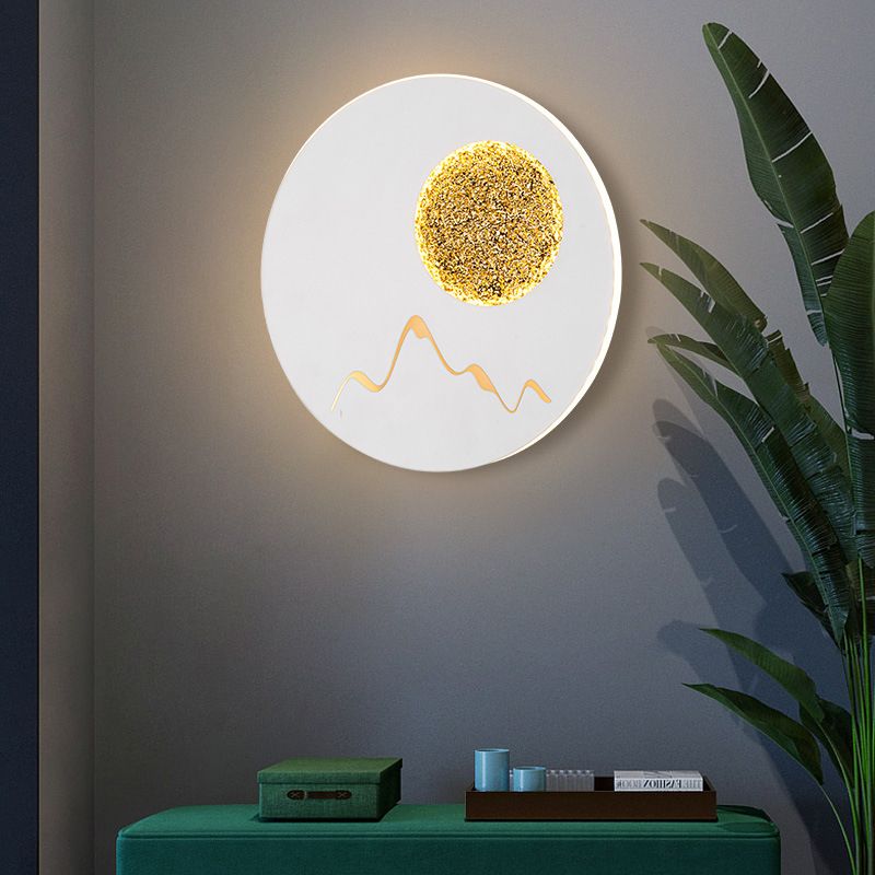 Disk artistico a forma di muro con applione metallico soggiorno a parete LED Luce montata