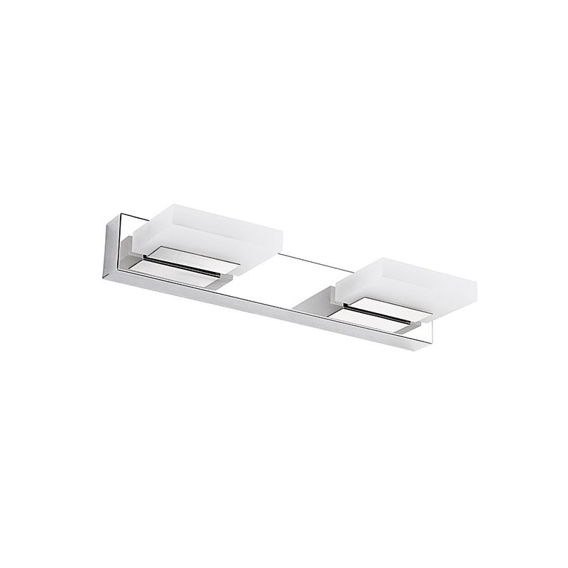 2/3/5 Lights Bathroom Vanity Light with Brick Acrylic Shade Chrome Wall Mounted Sconce in Warm/White Light