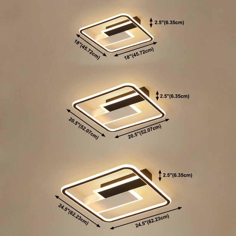 Plafonnier LED à géométrie métallique, luminaire décoratif créatif pour la maison, en noir et blanc
