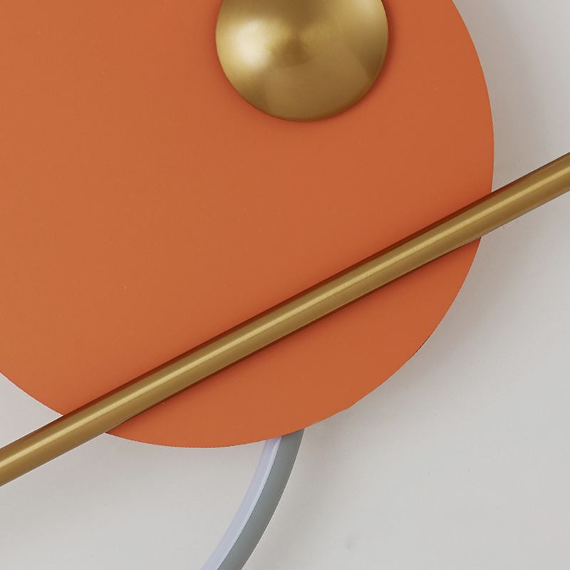 Round Shape Metal Wall Lights Modern Style Wall Mounted Light Fixtures