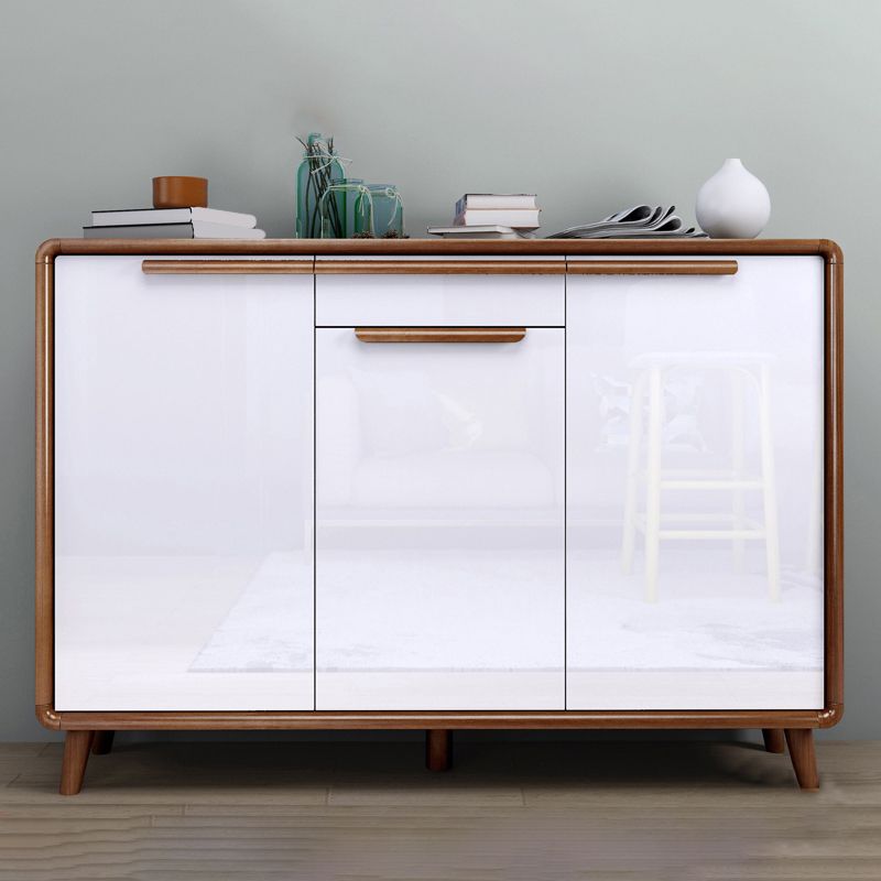Modern Rectangle Wood Side Cabinet Bar Pulls Cabinet With Doors