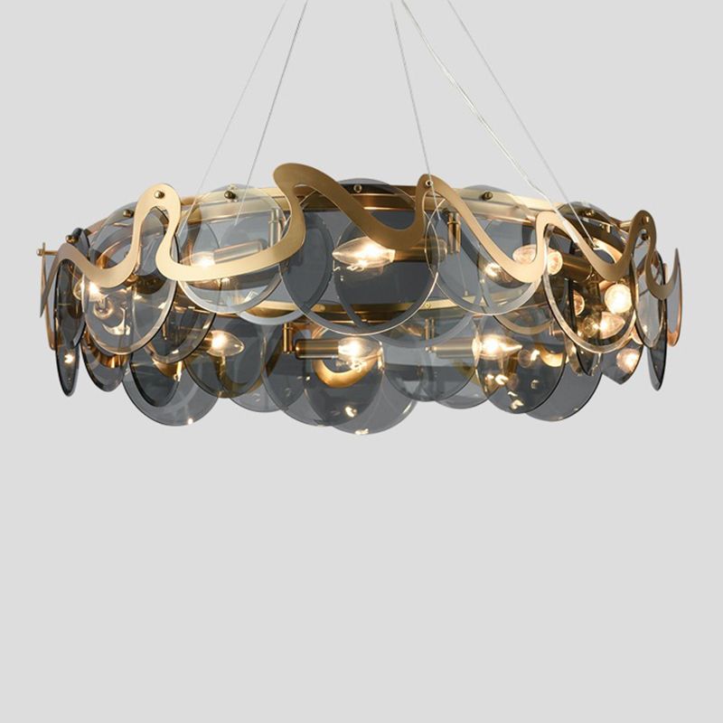 Metal Hanging Pendant Lights Contemporary Circle Hanging Lamps for Living Room
