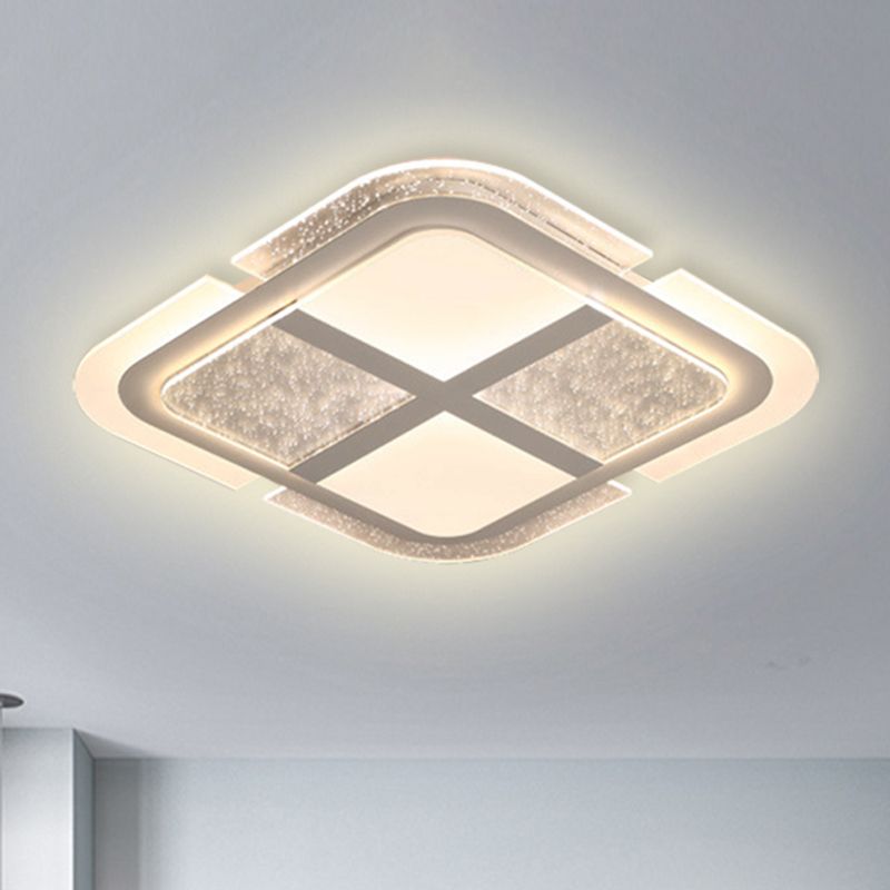 Moderne vierkante plafondlamp met mozaïekontwerp acryl led-slaapkamer plafondlamp in warm/wit, 16"/19,5"/23,5" W