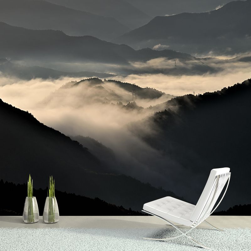 Mountain Mural Decal Eco-friendly Wallpaper Customized Wall Covering for Sitting Room