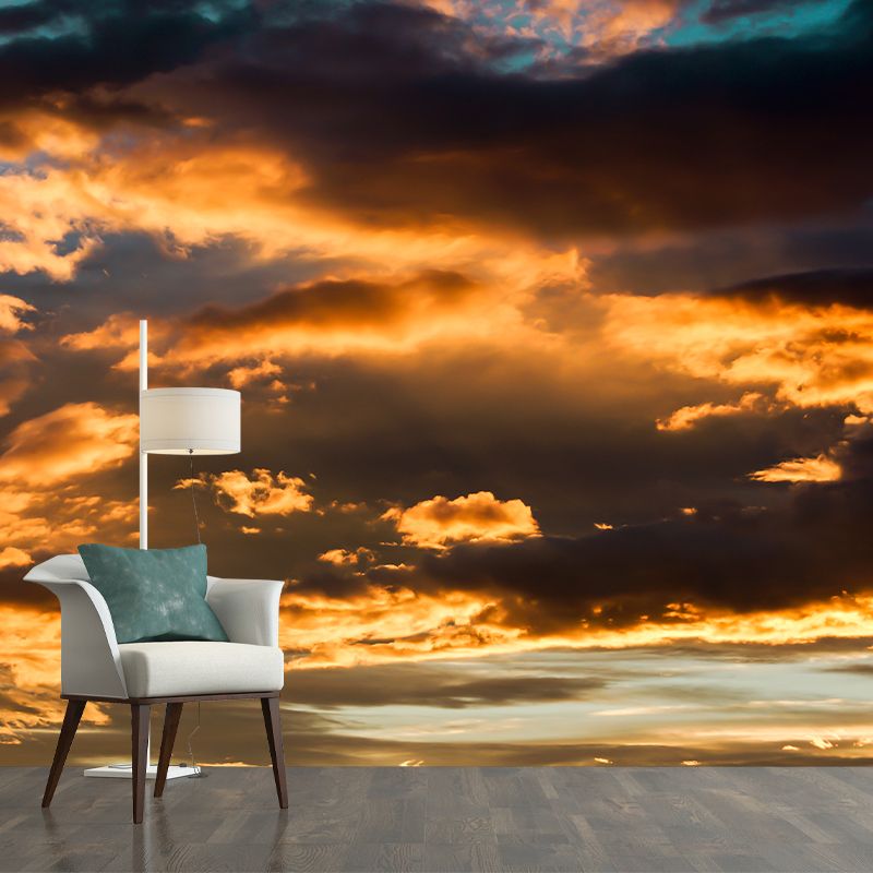 Cloudy Sky Mural Wallpaper Flower Wall Decor for Bedroom Living Room Bedroom