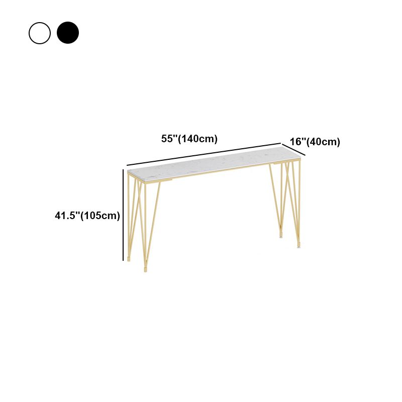 White and Black Glam Style Bar Table in Gold Metal Foot and Marble Milk Tea Shop Table