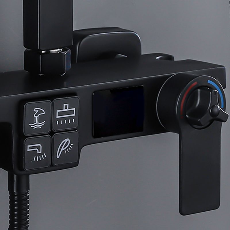 Modern Pressure Balanced Diverter Valve Shower Faucet Square Shower System on Wall