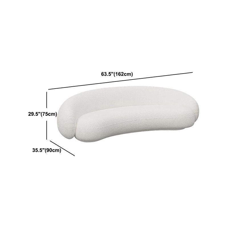 Recessed Arm Curved Sofa Contemporary Moon Shape Sofa for Apartment