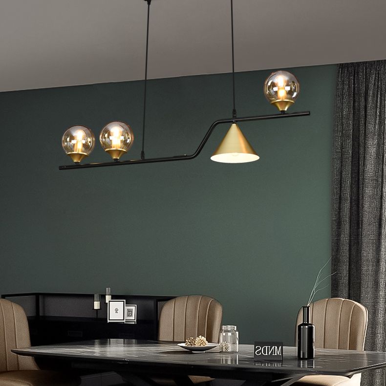 Modern Island Lighting Linear Clear Glass Kroonluchter Licht armatuur voor eetkamer