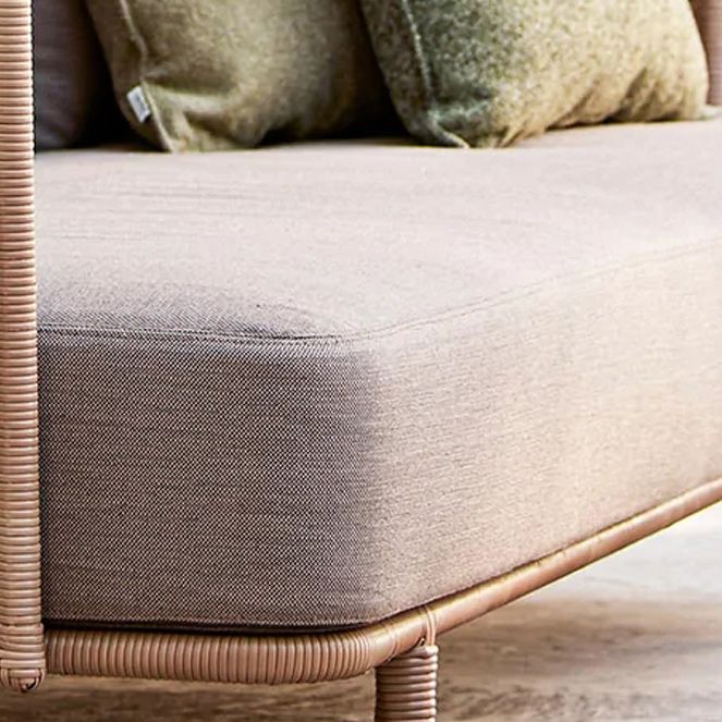 Tropical Rattan Outdoor Patio Sofa Water Resistant Patio Sofa with Cushions