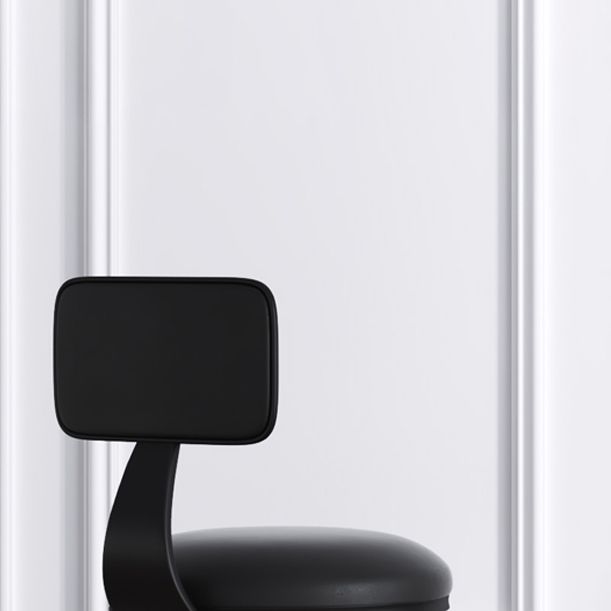 Modern Backrest Armless Counter Stool Iron Cafe Bar Stool with Leather Cushion