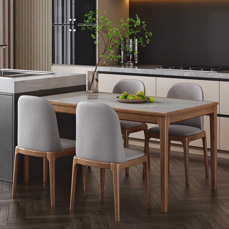 1/5/7 Pieces Modern Sintered Stone Top 4 Legs Dining Set for Home