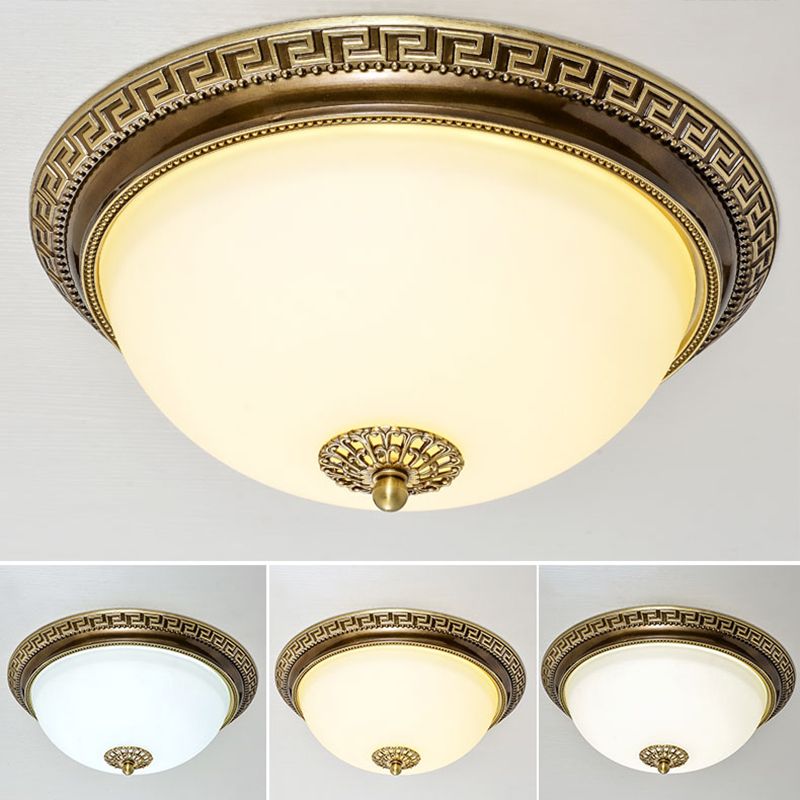 Lampada da incasso rotonda Lampada da incasso tradizionale impermeabile con paralume in vetro