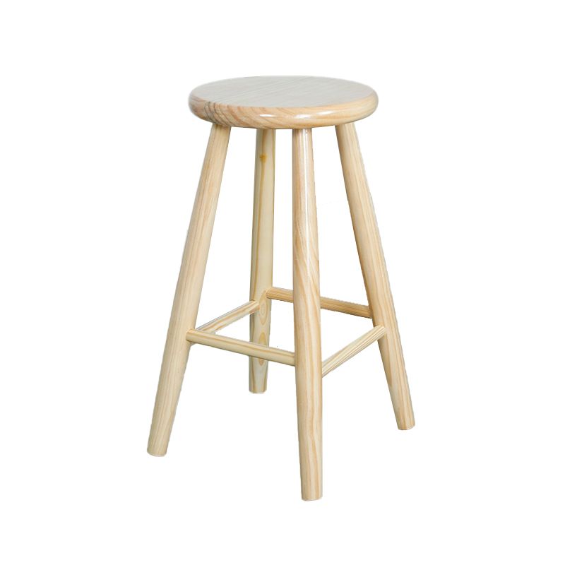 Industrial Solid Wood Bar Stool Backless Counter Stool for Living Room