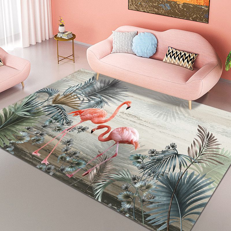 Orange Nordic Carpet Polyester Feather Carpet Washable Carpet for Living Room