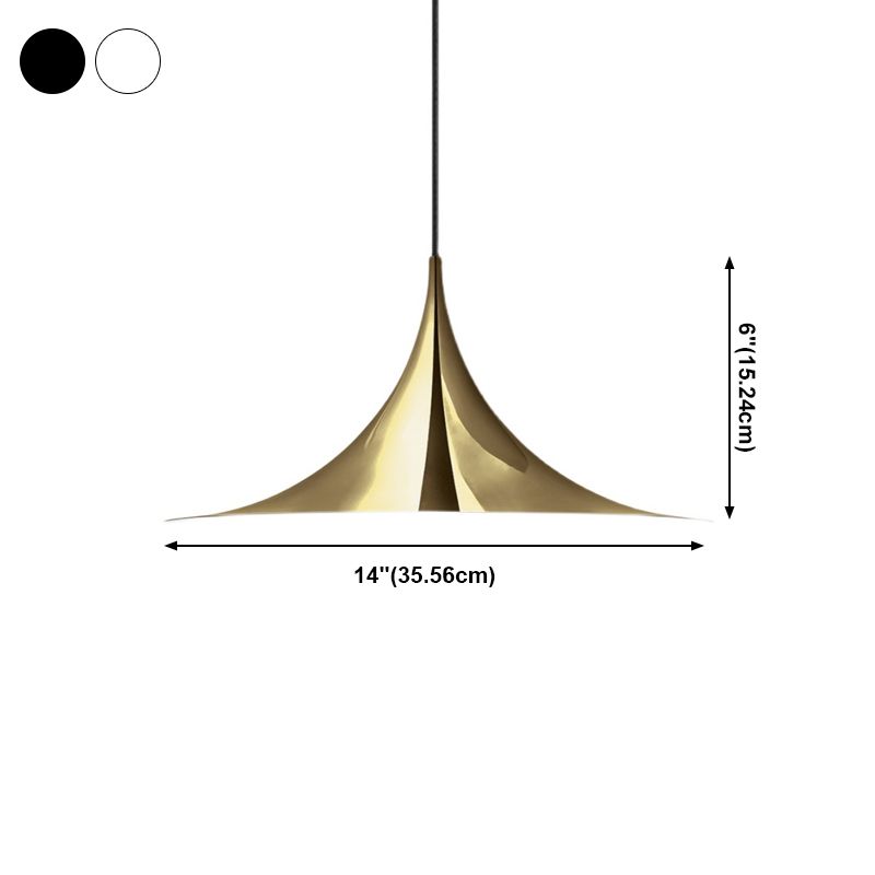 Postmodern Fared Pendant Lightture Metal 1-Light Dining Room Suspension Light