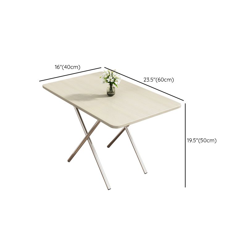 Modern Folding Wood Top Dining Table with Metal Leg for Living Room