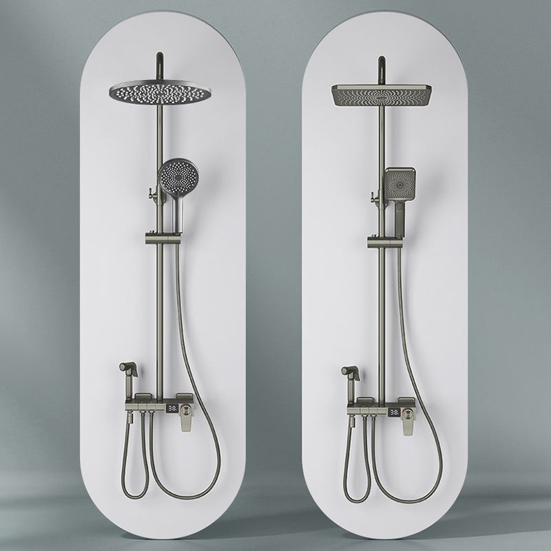 Modern Brass Shower System Adjustable Spray Pattern Shower Set
