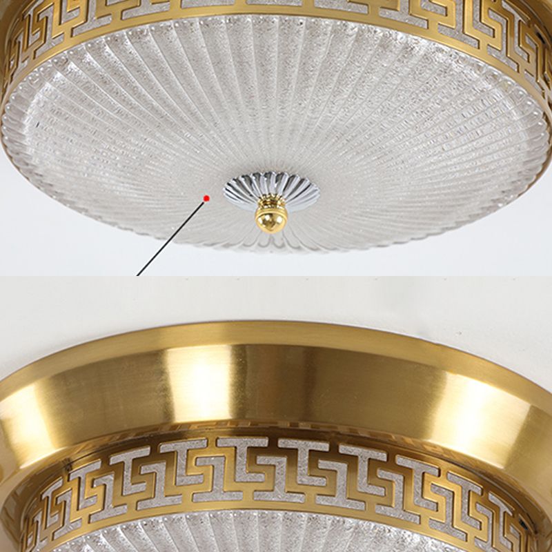 Koepelinbouwlamp Traditionele 1-lichts LED-lamp dichtbij plafond met glazen kap