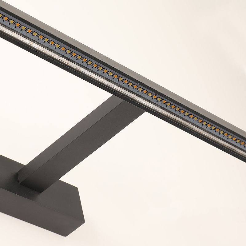 Linear Metal Wall Sconce Modern Style 1 Light Mirror Wall Mount Light Fixture in Black