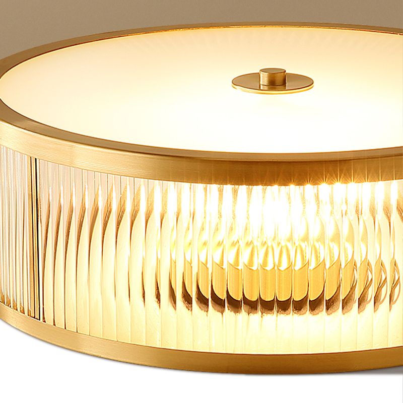 American Style Ceiling Light Cylinder Shape Ceiling Lamp with Glass Shade for Bedroom