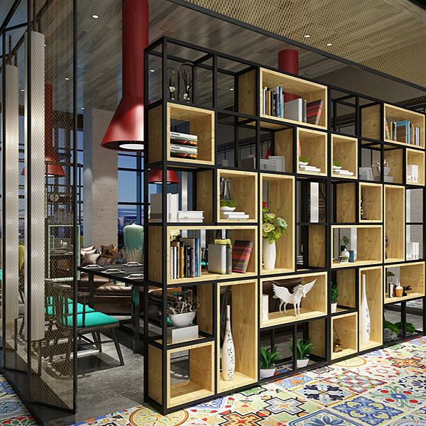 9.84"W Bookcase Industrial Style Open Back Bookcase for Study Room Home Office