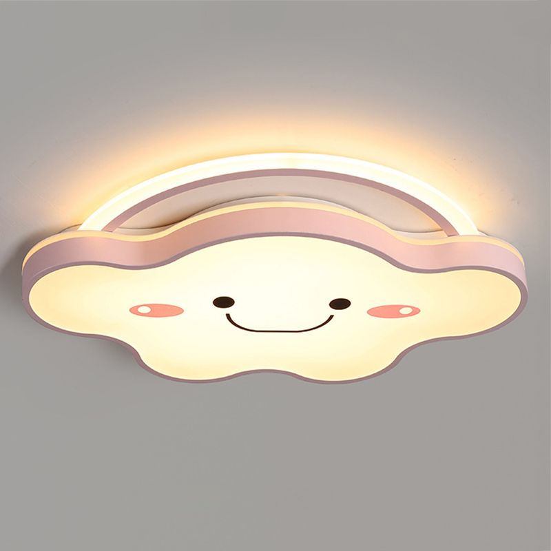1 Light Cloud Ceiling Light Modern Macaron Style Metal Ceiling Lighting for Living Room