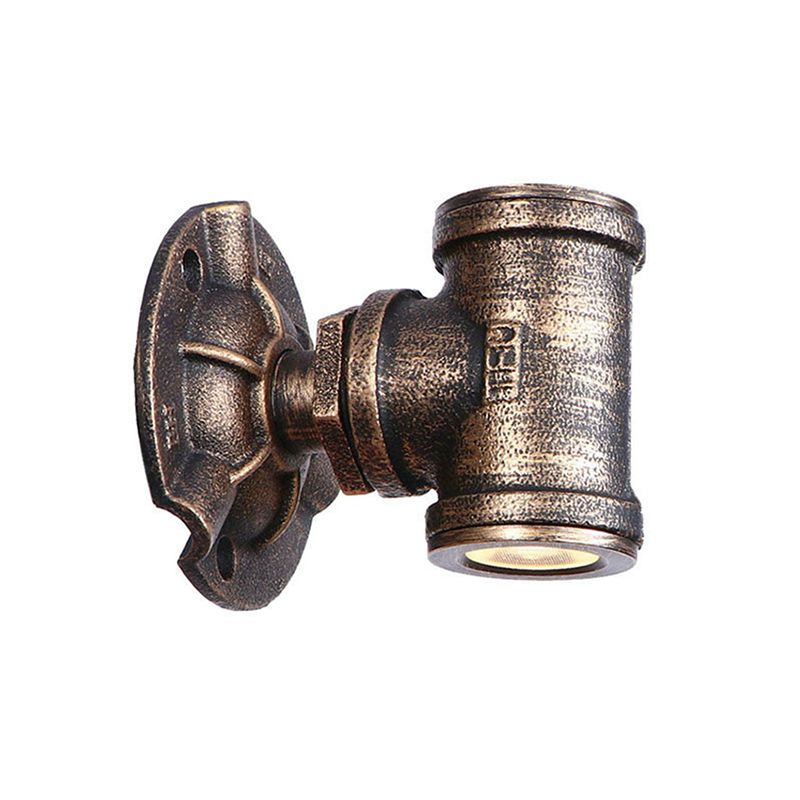 Accesorio de iluminación de pared de tubería de estilo antiguo 1 accesorio de montaje de pared de hierro forjado ligero en bronce para corredor