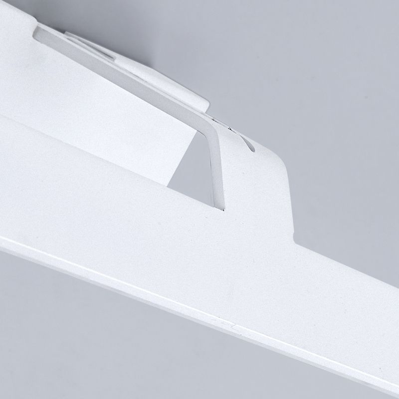 Linear Metal Wall Sconce Modern 1 Light Mirror Wall Mount Light Fixture in White
