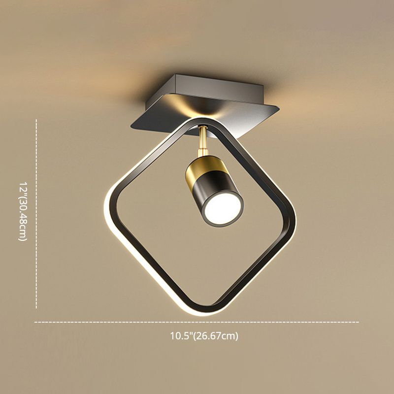 Luz de montaje de montaje creativo de montaje anillado iluminación de la pista de la cafetería negra luz de la sala de luz luz