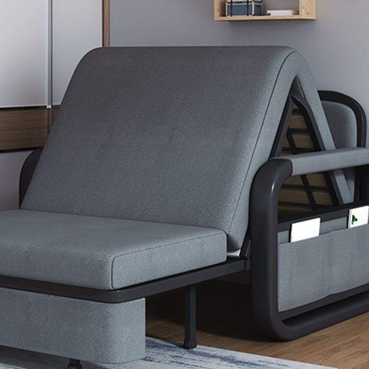 Gray Pillow Included Sofa Futon Square Arm Cushion Back Convertible Sofa