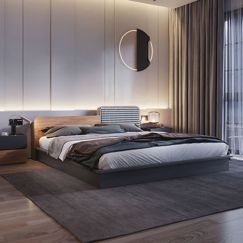 Upholstered Headboard Platform Bed Frame Lift Up Storage Platform Bed Dark Grey