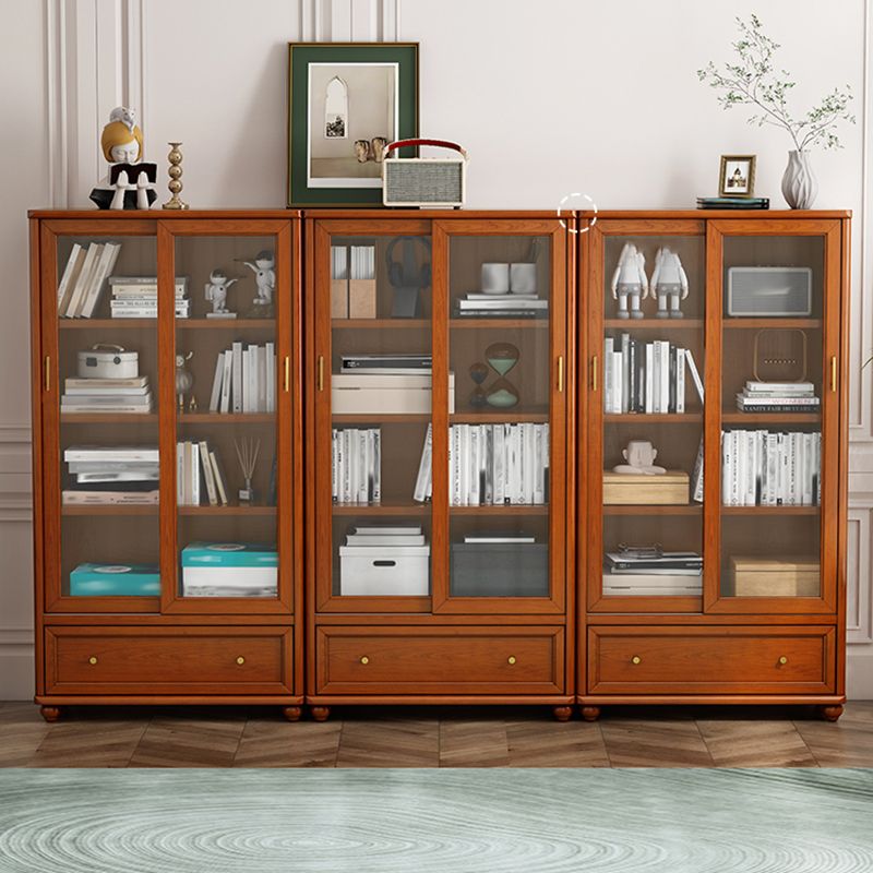 Glam Closed Back Standard Bookshelf Wooden Bookcase for Study Room