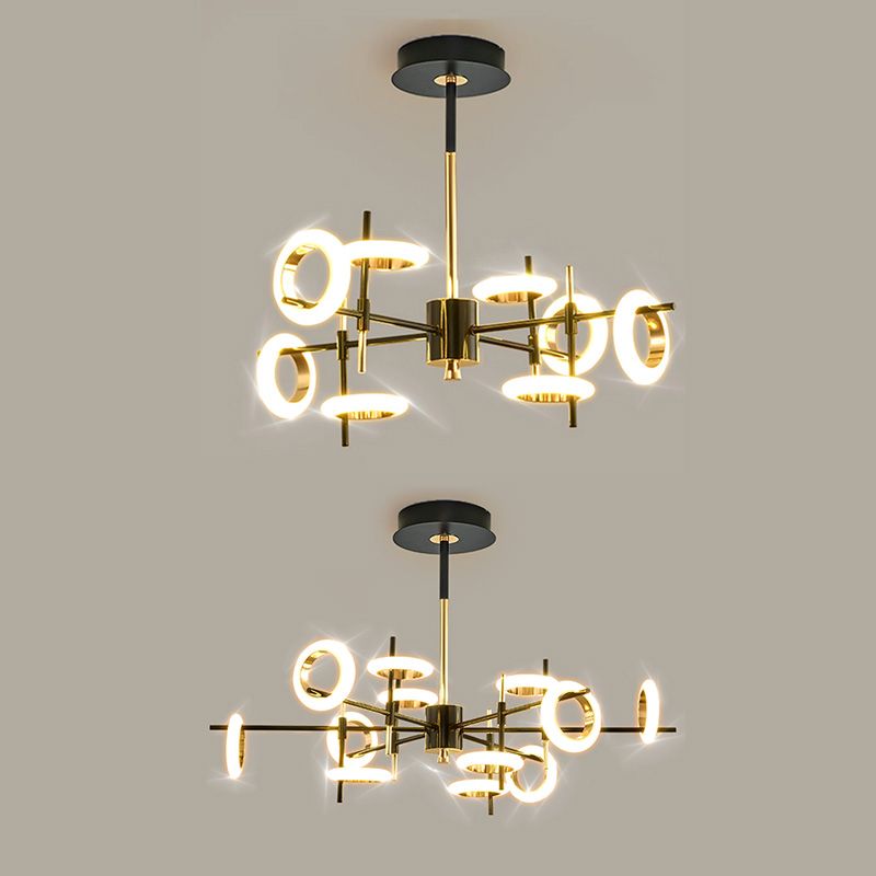 Style moderne simplicité lustre LED Light acrylique Pendant le pendentif rond pour le salon