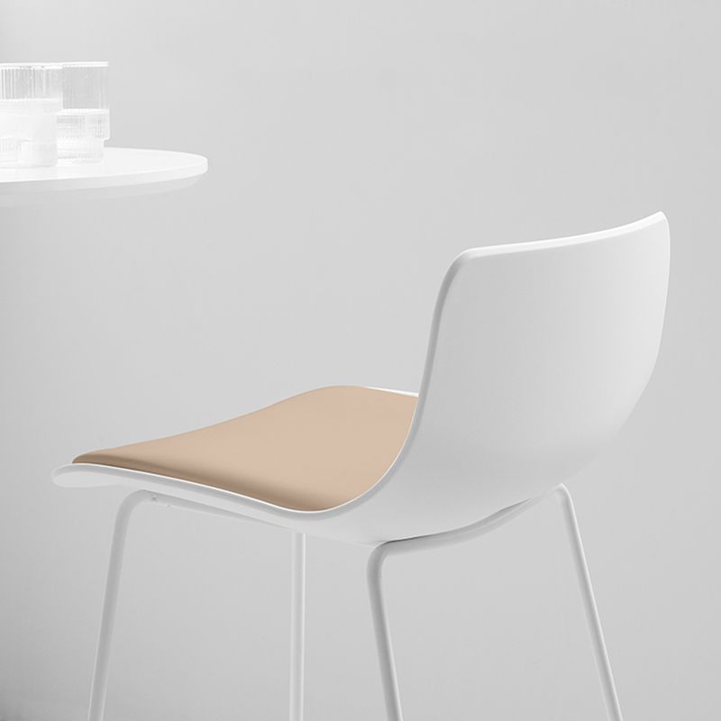Industrial Indoor Armless Stool Plastic Bar Stool with Upholstered