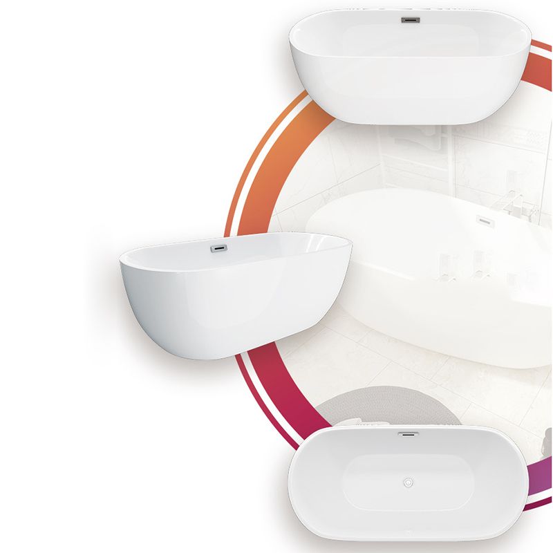 Contemporary Soaking Bathtub Acrylic Rectangular Tub for Home
