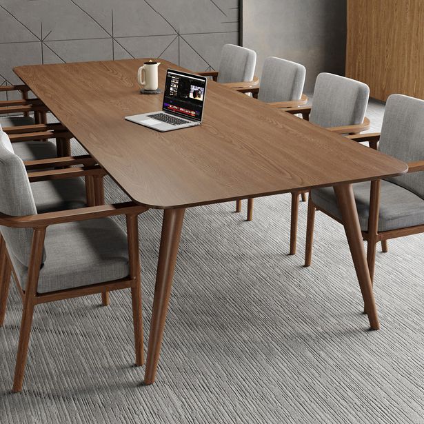 Pine Wood Top Dining Table Traditional Luxury Rectangle Table with 4 Legs