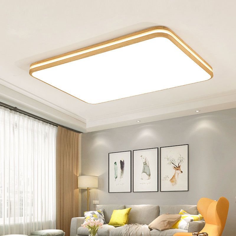 Luminaire encastré géométrique en bois pour salon Easy LED acrylique plafonnier fixations