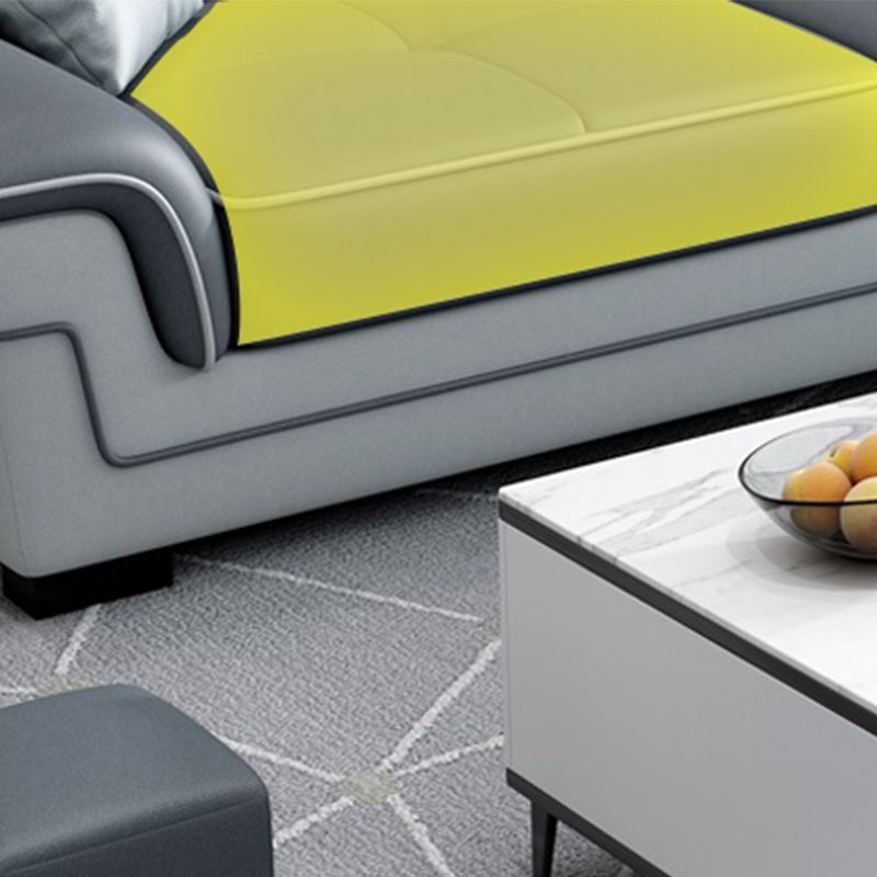 82.68"D x 33.46"W x 35.43"H Pillow Top Arm Cushion Back Sectionals with Ottoman