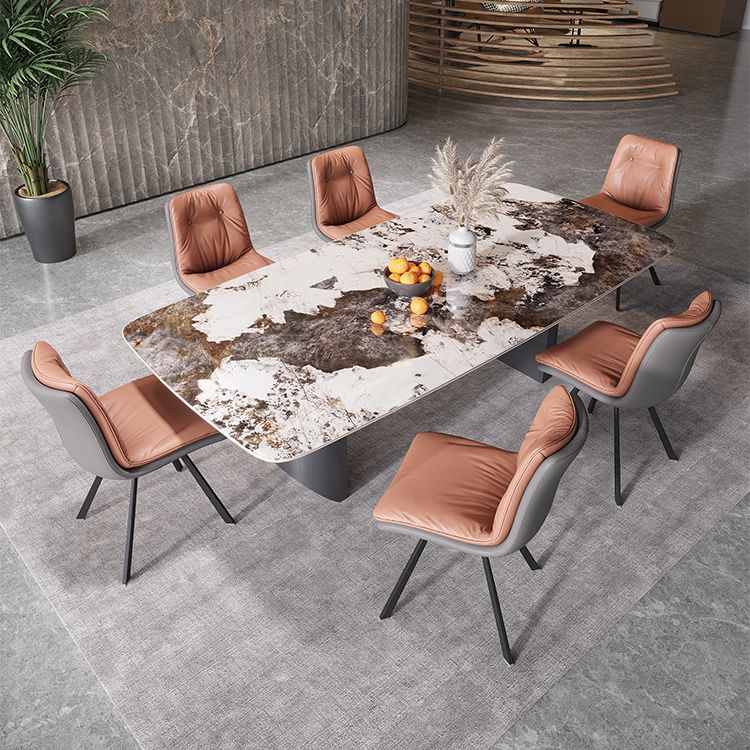 Sintered Stone Dining Table Set 1/4/5/7 Pieces Rectangle Contemporary Dining Set