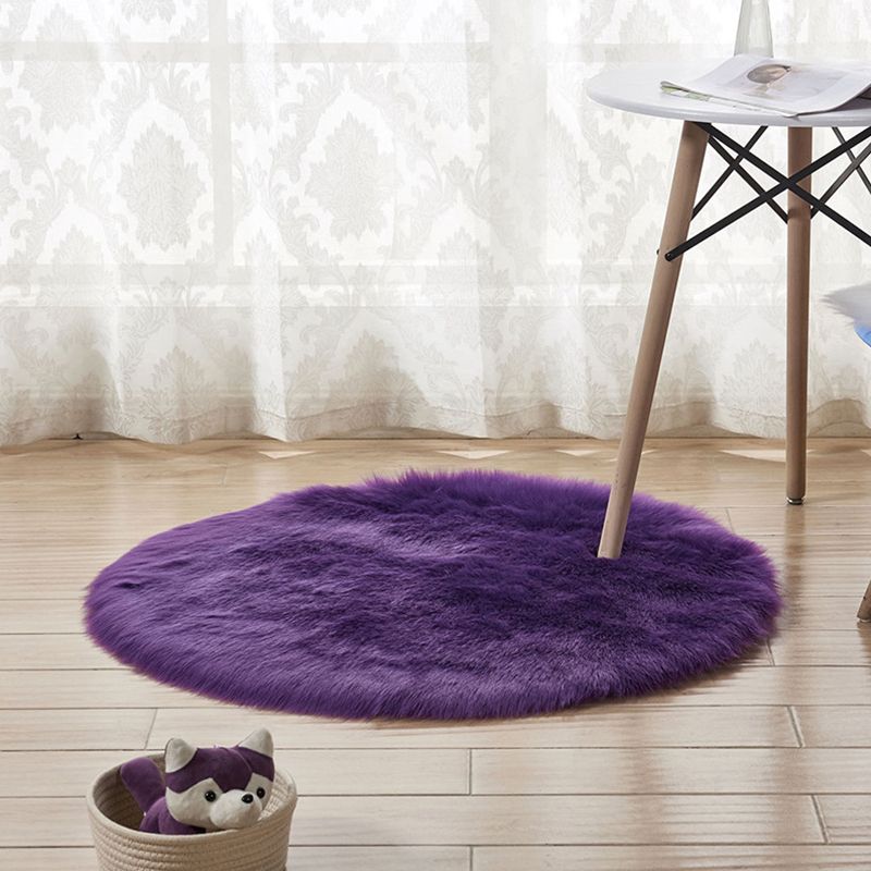 Relaxing Nordic Rug Multi-Color Plain Carpet Easy Care Shaggy Rug for Girls Bedroom
