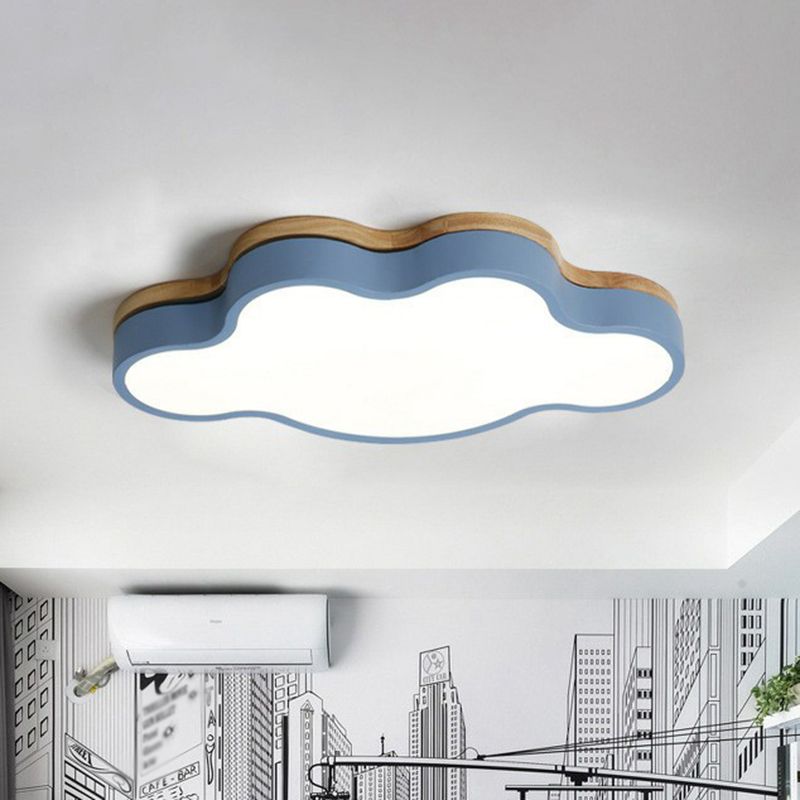 Iluminación empotrada en la nube, accesorio acrílico simplista de montaje empotrado LED para dormitorio de niños