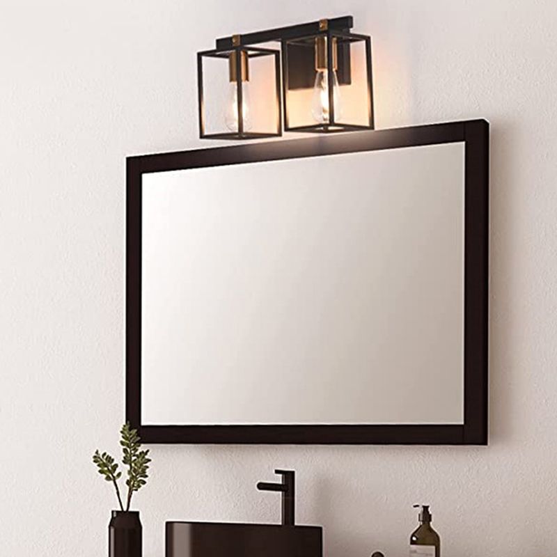 Black 1/2/3/4-Light Bathroom Vanity Light Modern Metal Bath Bar
