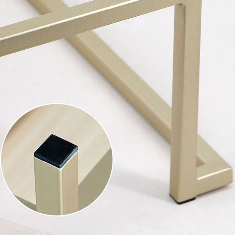 Glam Metal Dining Room Chair Armless Velvet Dining Side Chair for Restaurant Use