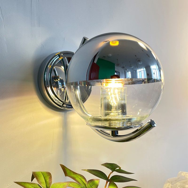 Simple Shape Wall Light Fixture Modern Glass Wall Light Fixtures in Gray